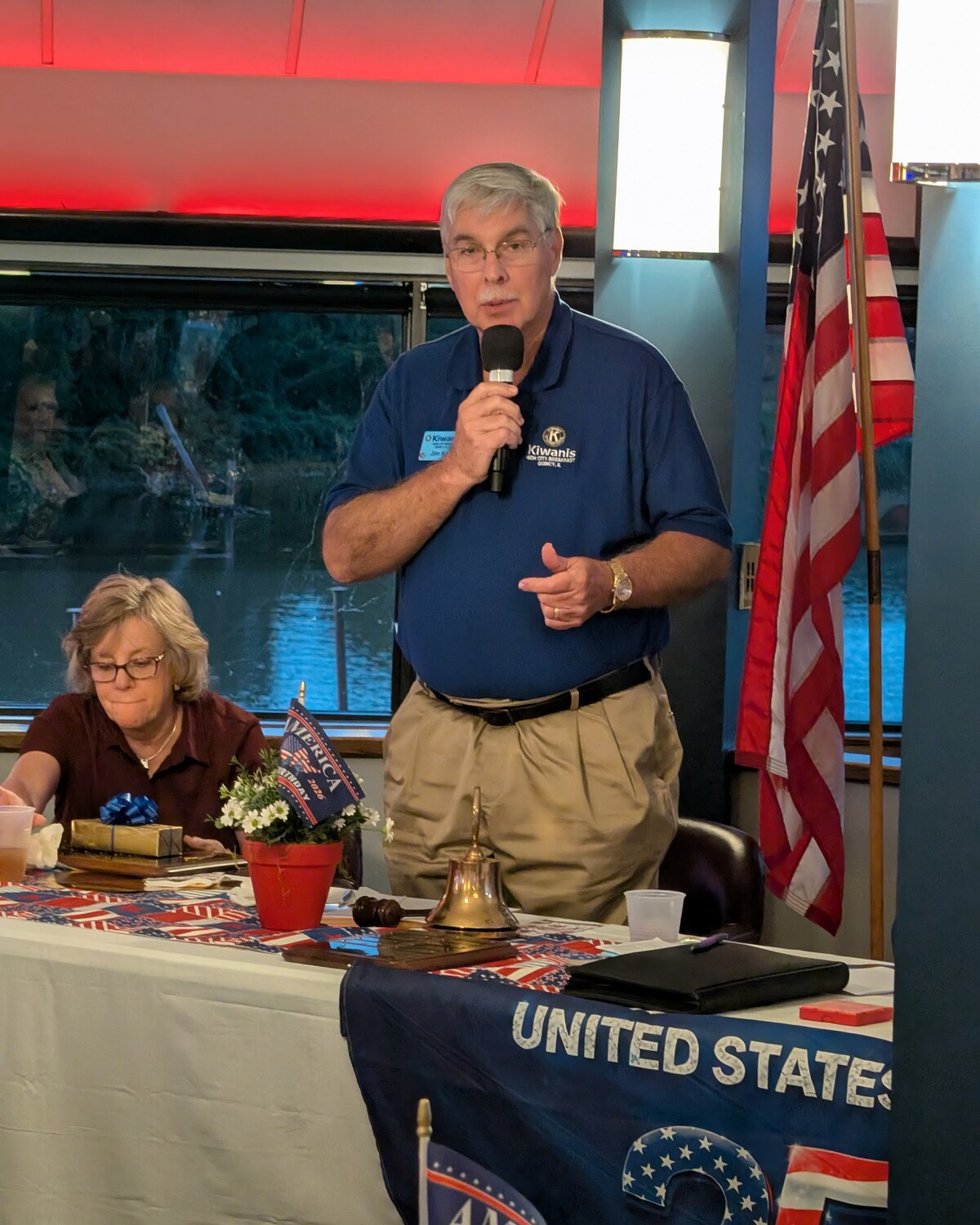 Incoming president Jim Kase addressing the club