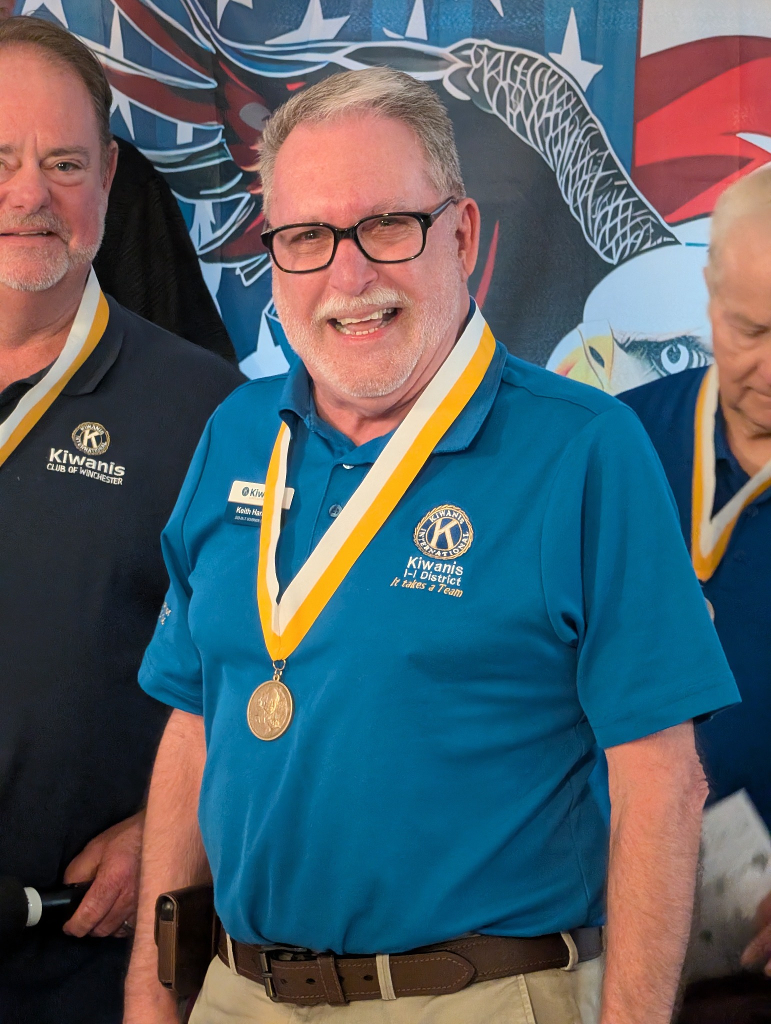 Keith Harrison wearing the Dr. Luis V. Amador Medallion
